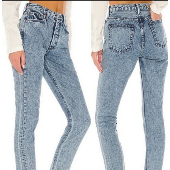 GRLFRND Karolina High Waist Tapered Leg Jean Women’s Size 25 In After The Storm. - Picture 2 of 11